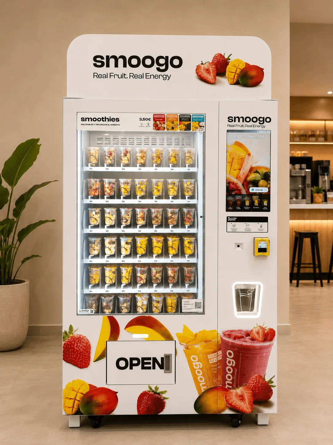 Máquina vending de smoothies SMOOGO de gran capacidad